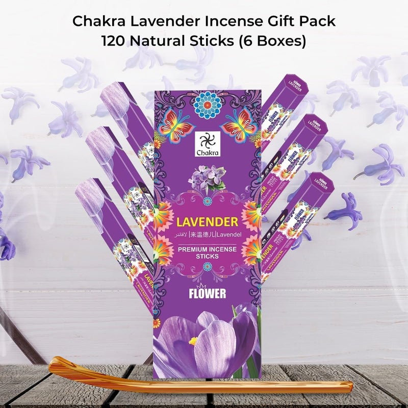Chakra Lavender Incense Sticks â€“ Pack of 6 (120 Sticks Total) | Natural Hand-Rolled Aromatherapy Sticks for Relaxation, Meditation & Air Purifying - Image 4
